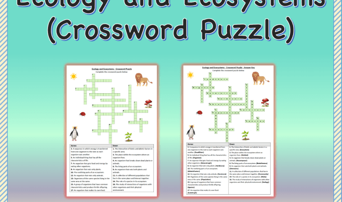 Ecology crossword puzzle answer key pdf